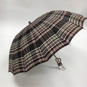 Vintage Plaid Umbrella with Lucite Handle